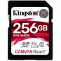 Kingston SDXC 256GB Canvas React 100MBs  - Thumbnail 1